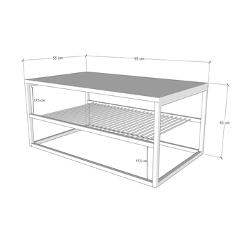 Konferenčný stolík ASUDE biela/čierna 6