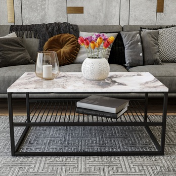 Konferenčný stolík ASUDE biela/čierna 5