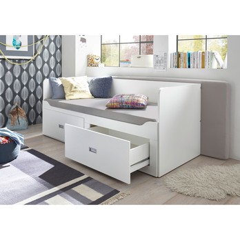 Posteľ s výsuvným lôžkom ATE biela, 80x200 cm 3