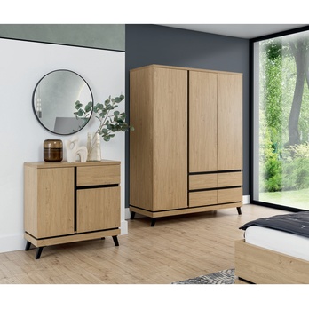 Komoda ATHEIA AT02 dub kamenný/čierna 1