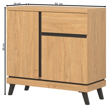 Komoda ATHEIA AT02 dub kamenný/čierna 4