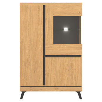 Vitrína  ATHEIA AT04 dub kamenný/čierna 3