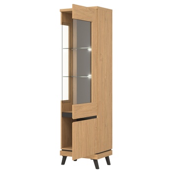 Vitrína ATHEIA AT06 pravá, dub kamenný/čierna 2