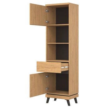 Regál ATHEIA AT07 dub kamenný/čierna 2