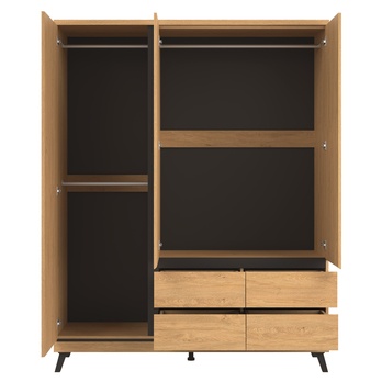 Šatní skříň ATHEIA AT13 dub kamenný/čierna 2