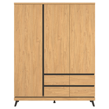 Šatní skříň ATHEIA AT13 dub kamenný/čierna 3