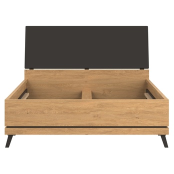 Posteľ s roštom ATHEIA AT15-2 dub kamenný/čierna, 140x200 cm 2