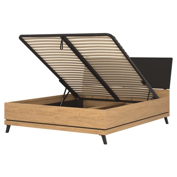 Posteľ s roštom ATHEIA AT15 dub kamenný/čierna, 160x200 cm 2