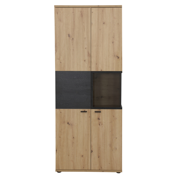 Vitrína ATLANTA 2 dub artisan/opálené drevo, šírka 80 cm 3