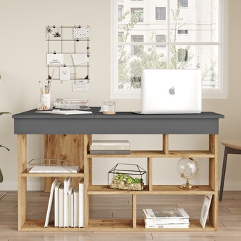 Písací stôl ATLAS antracitová/dub 2