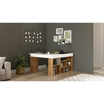 Písací stôl ATLAS borovica/biela 5