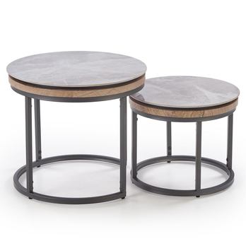 Sada konferenčných stolíkov ATOKO sivý mramor/grafit, 2 ks 3