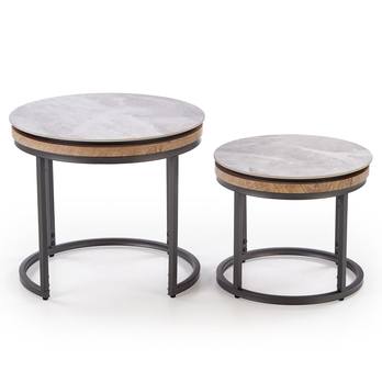 Sada konferenčných stolíkov ATOKO sivý mramor/grafit, 2 ks 4