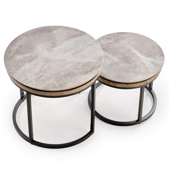 Sada konferenčných stolíkov ATOKO sivý mramor/grafit, 2 ks 5