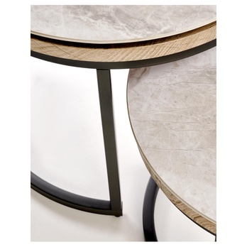 Sada konferenčných stolíkov ATOKO sivý mramor/grafit, 2 ks 8