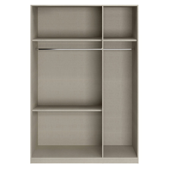 Šatníková skriňa AUBREE alpská biela/sivá, 3 dvere 2