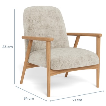 Křeslo AUCKLAND béžová/dub 10