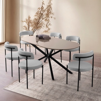 Jedálenský stôl AURA kávová/čierna 5