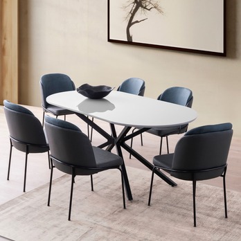 Jedálenský stôl AURA svetlosivá/čierna 1