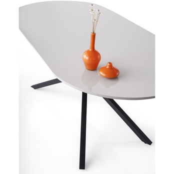 Jedálenský stôl AURA svetlosivá/čierna 3