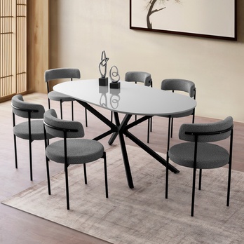 Jedálenský stôl AURA svetlosivá/čierna 4