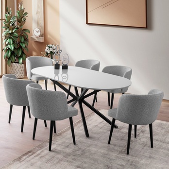 Jedálenský stôl AURA svetlosivá/čierna 5