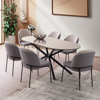 Jedálenský stôl AURA kávová/čierna 1