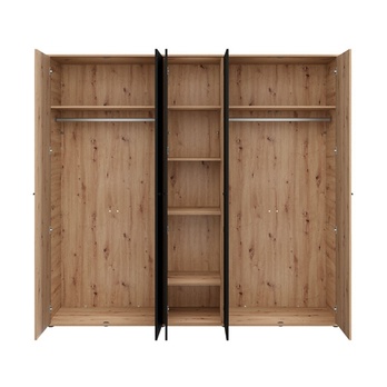 Šatníková skriňa AVIGNON dub artisan/čierna 2