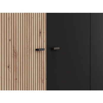 Šatníková skriňa AVIGNON dub artisan/čierna 4