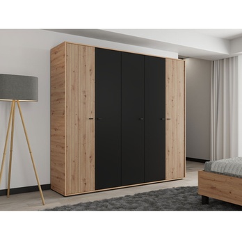 Šatníková skriňa AVIGNON dub artisan/čierna 1