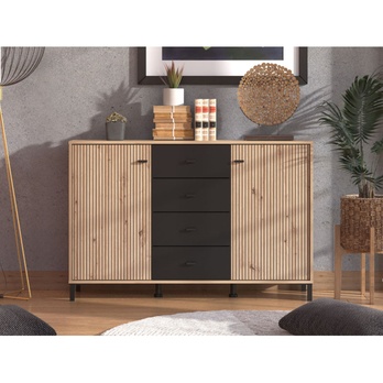 Komoda  AVIGNON dub artisan/čierna 1