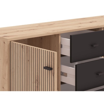 Komoda  AVIGNON dub artisan/čierna 4