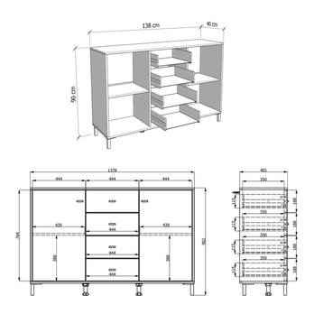Komoda  AVIGNON dub artisan/čierna 5