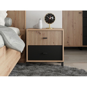 Nočný stolík AVIGNON dub artisan/čierna 1