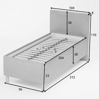 Posteľ s matracom AXIS krémová, 90x200 cm 8