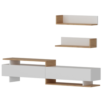 TV stena AYAZ teak/biela 3