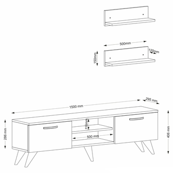 TV zostava AYDEN orech/čierna 5