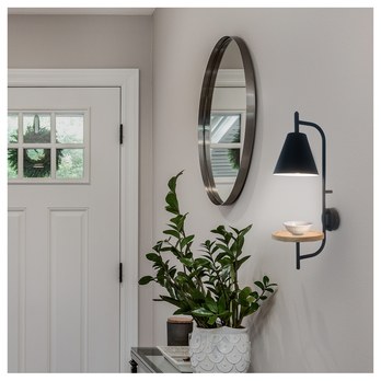 Nástenné svietidlo AZOME čierna/prírodná 1