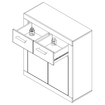 Komoda BACCIO 221 biela/betón 1