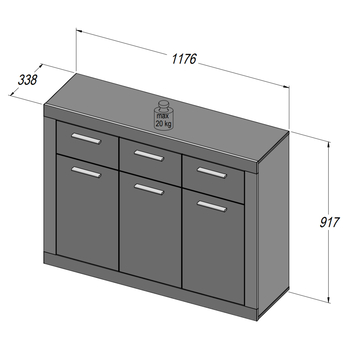 Komoda BACCIO 231 biela/betón 4