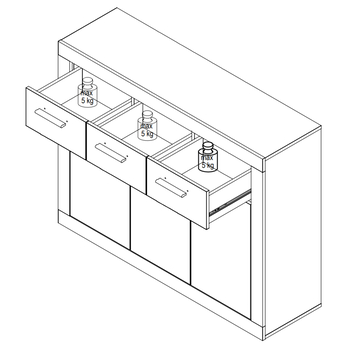 Komoda BACCIO 231 biela/betón 1