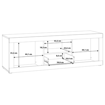 TV stolík BACCIO dub artisan/biela 6