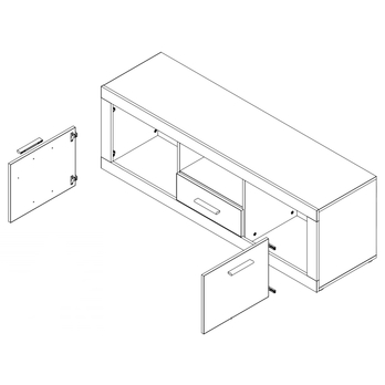 TV stolík BACCIO biela/betón 1