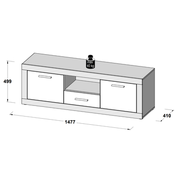 TV stolík BACCIO biela/betón 3