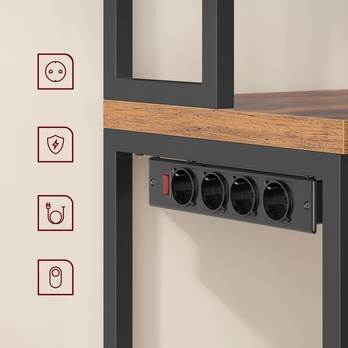 Regál BAKER 1 hnedá/čierna 2