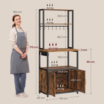 Regál BAKER 1 hnedá/čierna 6