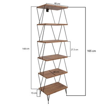 Regál  BALABAN čierna/borovica 9