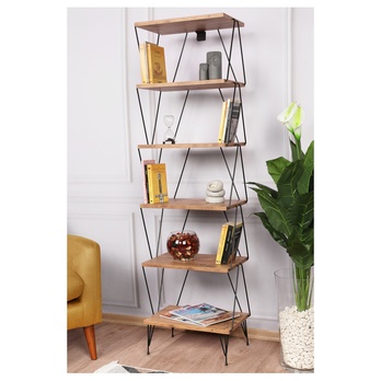 Regál  BALABAN čierna/borovica 1