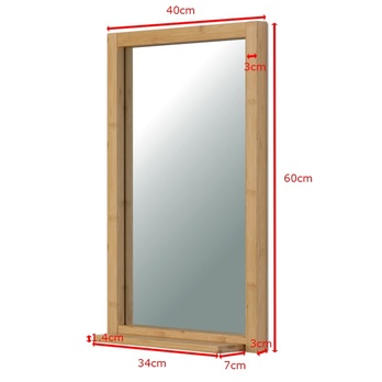 Zrkadlo s poličkou BAMBUS 60 prírodná 2