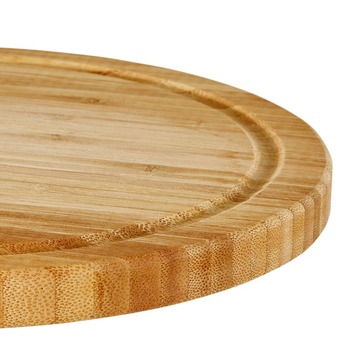 Doska na krájanie s drážkou BAMBUS Ø 26 cm, prírodná 2